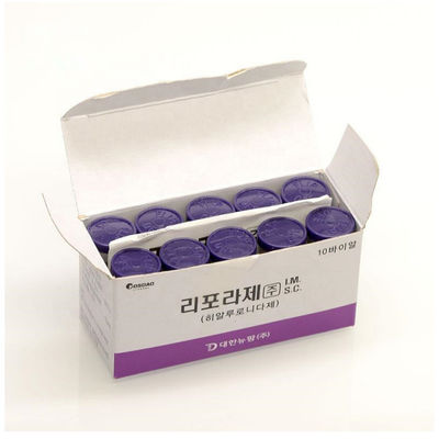 Liporase injecteert 1 ml vetoplossende injecties Buik lost hyaluronzuur 10 flacons / doos op