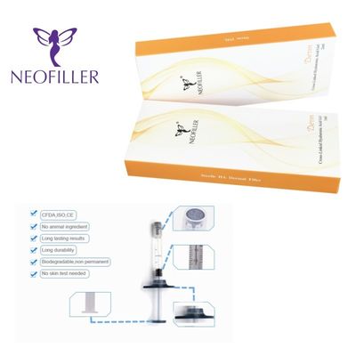 Transparante 24 mg-ml hyaluronzuur Dermale vulmiddel injecteerbare gel 9-12 maanden Langlevend Gezichtsverjonging Verbetering