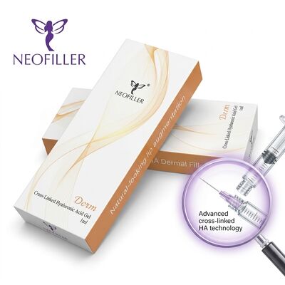 Biocompatibele 1 ml hyaluronzuur huidvuller Cross-Linked injecteerbare gel 24 maanden geldigheid Gezichtsvolumeherstel