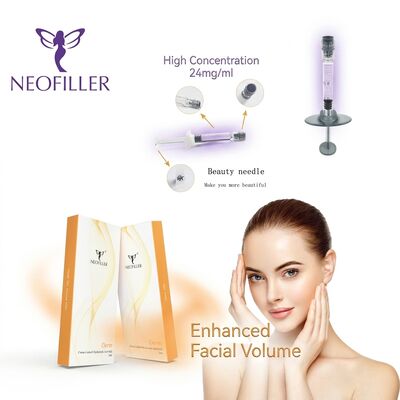 Steriele 1ml-spuit Hyaluronzuur Huidvuller Biocompatibele cross-linked injecteerbare gel Plank voor 24 maanden Gezichtscontouren