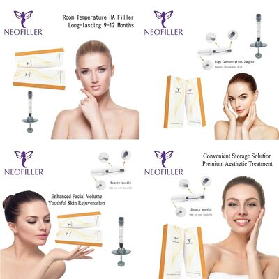 1 ml spuit Volume Hyaluronzuur Dermale vulmiddel Injecteerbare oplossing 8-15 maanden Levensduur Biocompatibele cross-linked formule