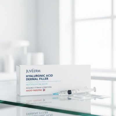 Hyaluronzuur Juvederm huidvuller geschikt voor meerdere gezichtsgebieden en vereist opslagomstandigheden Vermijd bevriezing