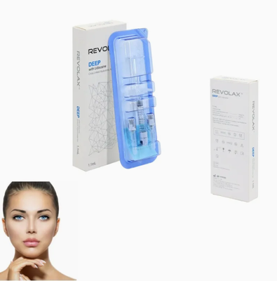 Glanzige en elastische gelconsistentie Revolax Dermal Filler Fijn diep Sub-Q injecteerbaar gel Opbergen bij 2-25°C Ideaal voor het herstellen van gezichtsvolume