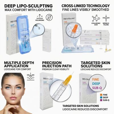Revolax Sub-Q Chin Filler Monofasic Cross-Linked Hyaluronic Acid Dermal Filler 1.1 ml voor kinvergroting