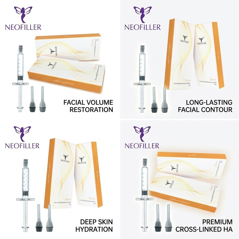 Biocompatibele 1 ml hyaluronzuur huidvuller Cross-Linked injecteerbare gel 24 maanden geldigheid Gezichtsvolumeherstel