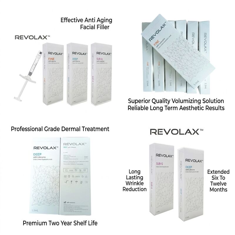 24 mgml Revolax Dermal Filler Injectiediepte Midden tot diep Dermis Concentratie 20 Mgml Oplossing Voor Gezichtsvolume Vergroting